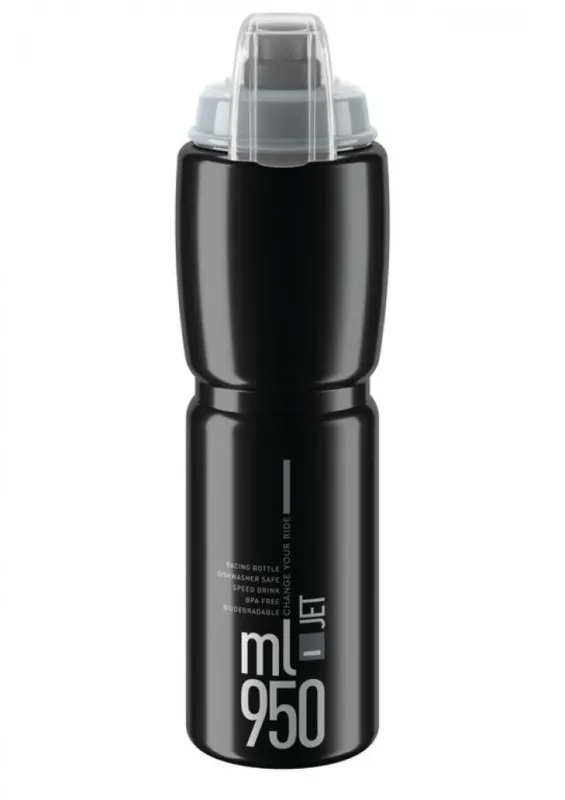 Neue Kollektion Elite Trinkflasche Jet Plus 950 ml schwarz grau
