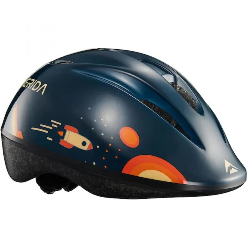 Zertifiziert Merida Helm Matts J navy 47-53 cm Navy/orange - sicherer Kinder-Fahrradhelm mit Top-Belüftung