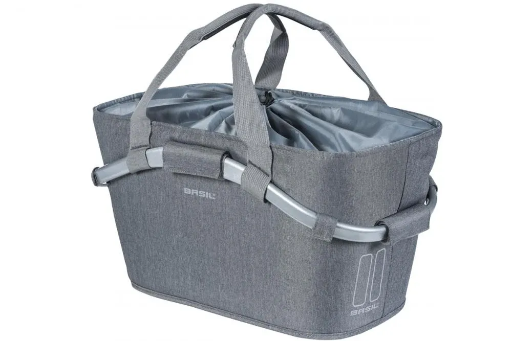 Basil Gepäckträgerkorb 2Day Carry All MIK 2.0 Gepäckträgerkorb 22 Liter - grau - abnehmbar mit Kordelverschluss & Reflektoren Top-Angebot
