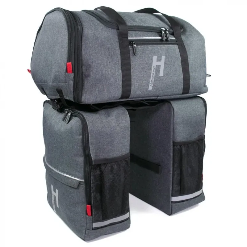 Neue Ware Haberland Komplett-Set 2-tlg. Transporter XXL anthrazit - großes Fahrradtaschen-Set für Touren