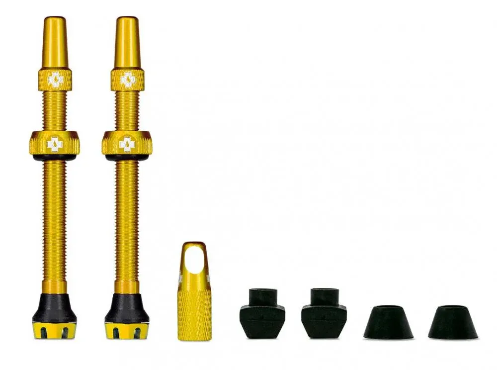 Muc-Off Tubeless Ventil Kit V2 44 mm Gold - Flugzeugaluminium für MTB & Rennrad Direkt Vom Hersteller