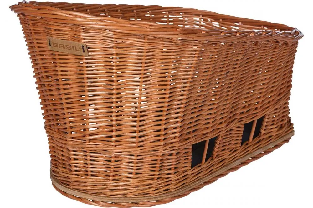 Letzte Chance Basil Pasja MIK 2.0 L - Gepäckträgerkorb für Tiere - Adapterplatte - Weide braun mit vormontierter MIK-Adapterplatte ca. 38 Liter max. 10 kg - Gepäckträgerkorb für Tiere