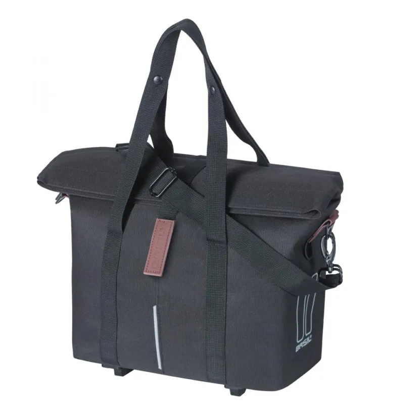 Basil Adapterplatte City MIK 2.0-KF-Hook Einzeltasche 11 Liter - wasserabweisende Fahrrad-Handtasche mit MIK- & Klickfix-Adapterplatte - Reflektor 19x30 5x26 5 cm - Fahrradhandtasche Aktuell