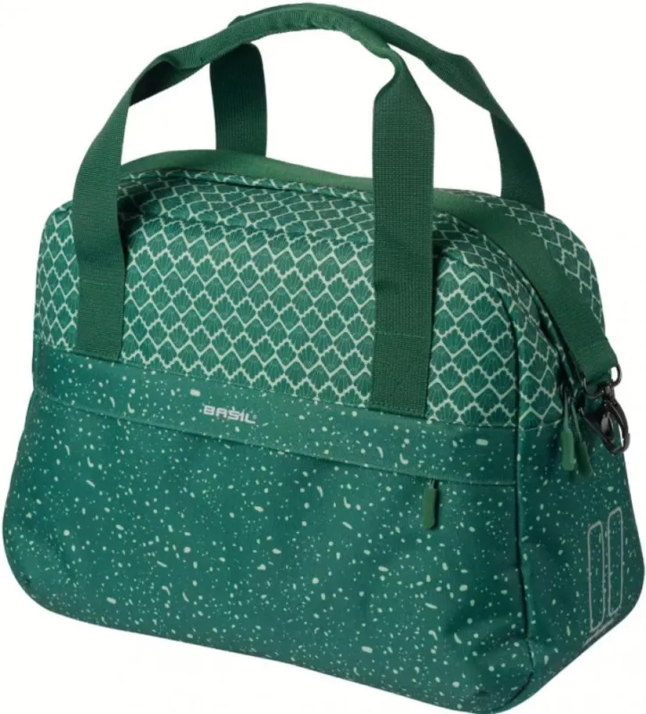 Markenprodukt Basil Flair Schultertasche 18 Liter - grün wasserabweisend - Hook-On System - reflektierend - recyceltes Polyester