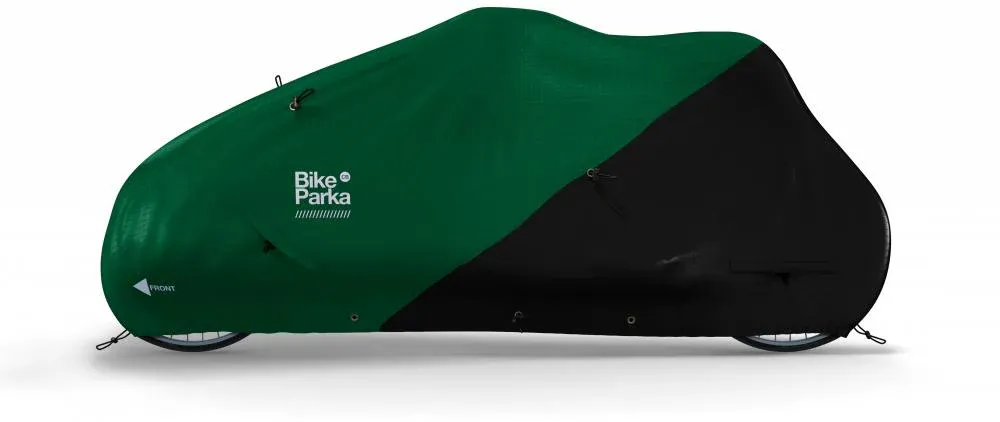 Aktuell BikeParka Fahrradabdeckung CARGO Forestgreen green - robuster Wetterschutz für Lastenräder
