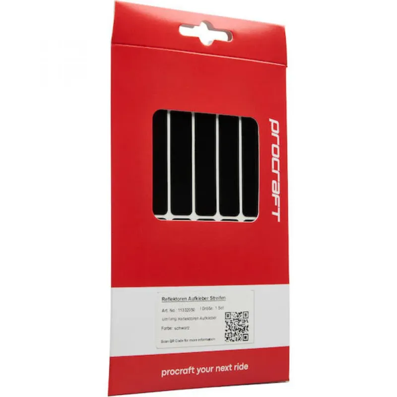 Neuheit Procraft Reflektoren Sticker Set - Streifen Universal Schwarz - mehr Sichtbarkeit im Stradenverkehr