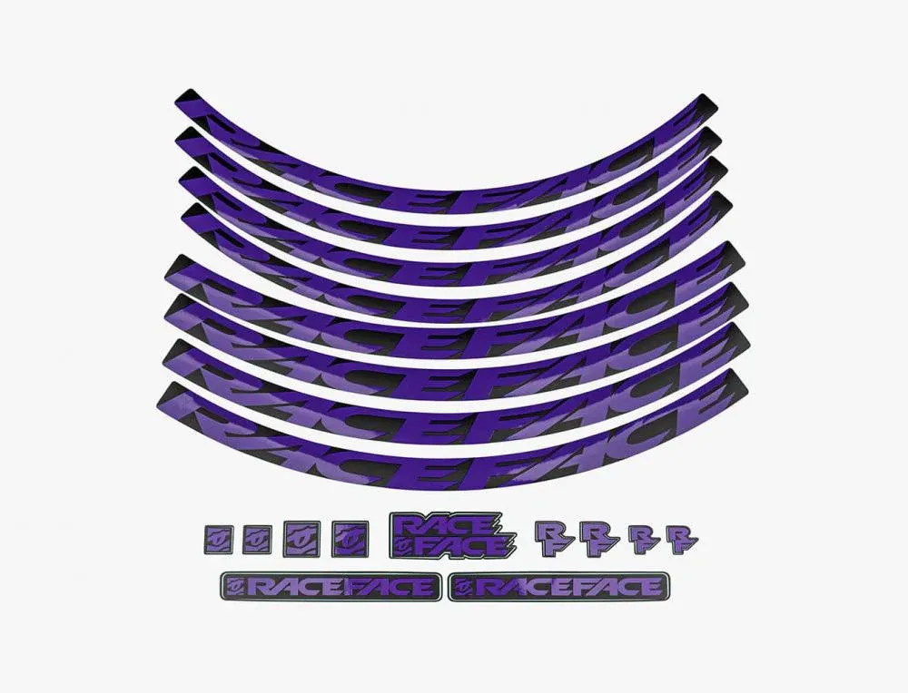 Highlight Race Face Laufrad Decal Set medium lila - stylisches Upgrade für dein Bike