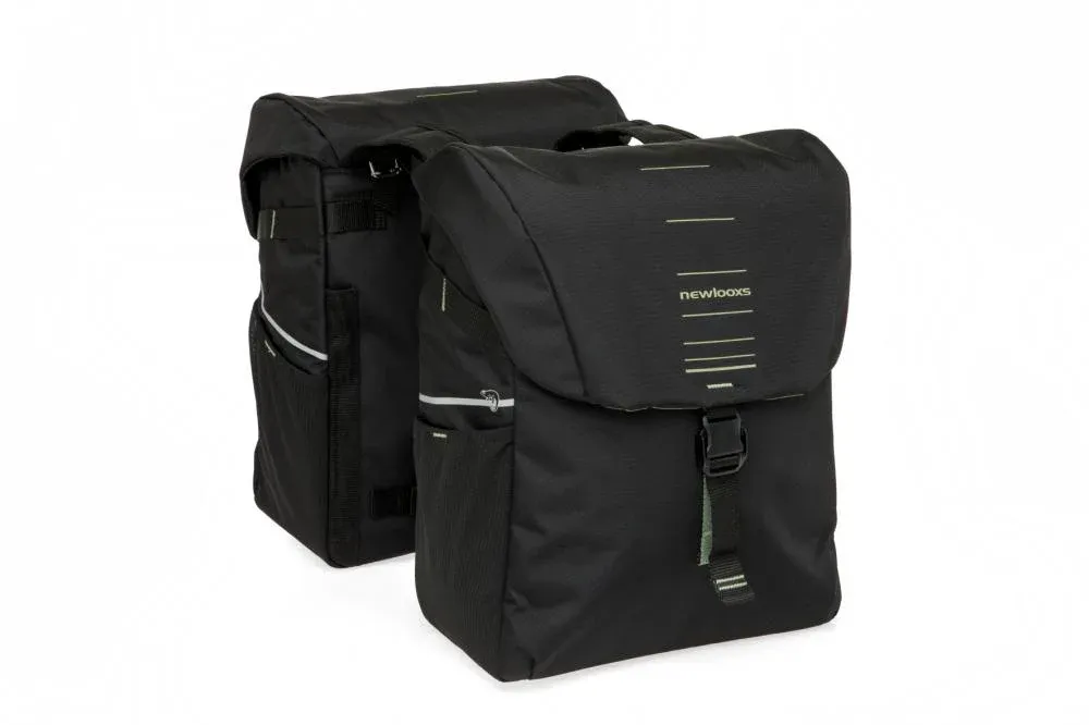 New Looxs Doppelpacktasche Vigo Double Black Green 2x 18 l Black - vielseitiger Gepäckträger-Allrounder Must-Have