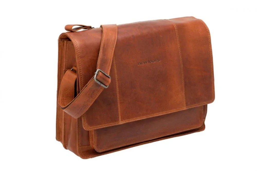 Versand Am Gleichen Tag New Looxs Radtasche Fellini Leather Cognac 15 Zoll - elegante Business-Bike-Tasche