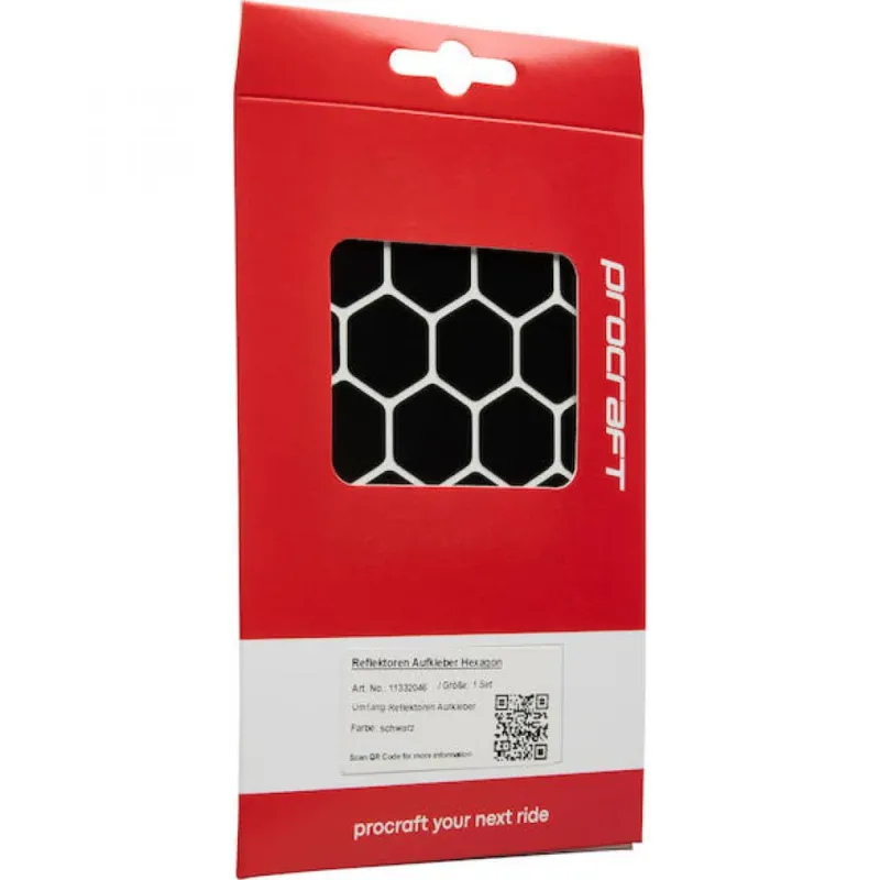 Aktuell Procraft Reflektoren Sticker Set - Hexagon Universal Schwarz - mehr Sichtbarkeit & Style