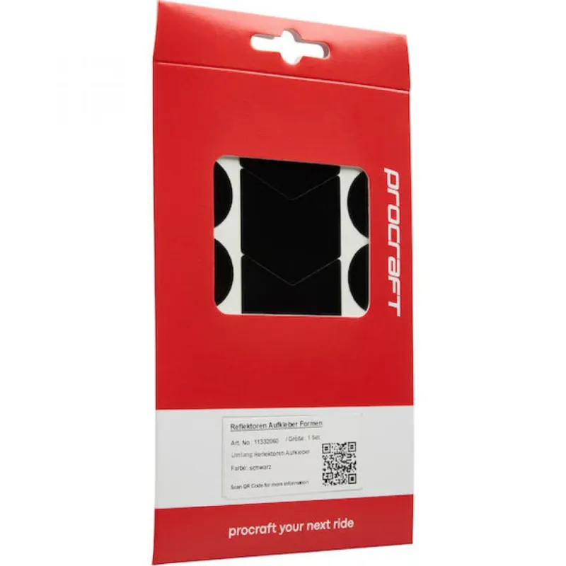 Top-Seller Procraft Reflektoren Sticker Set - Formen Universal Schwarz - mehr Sichtbarkeit im Stradenverkehr