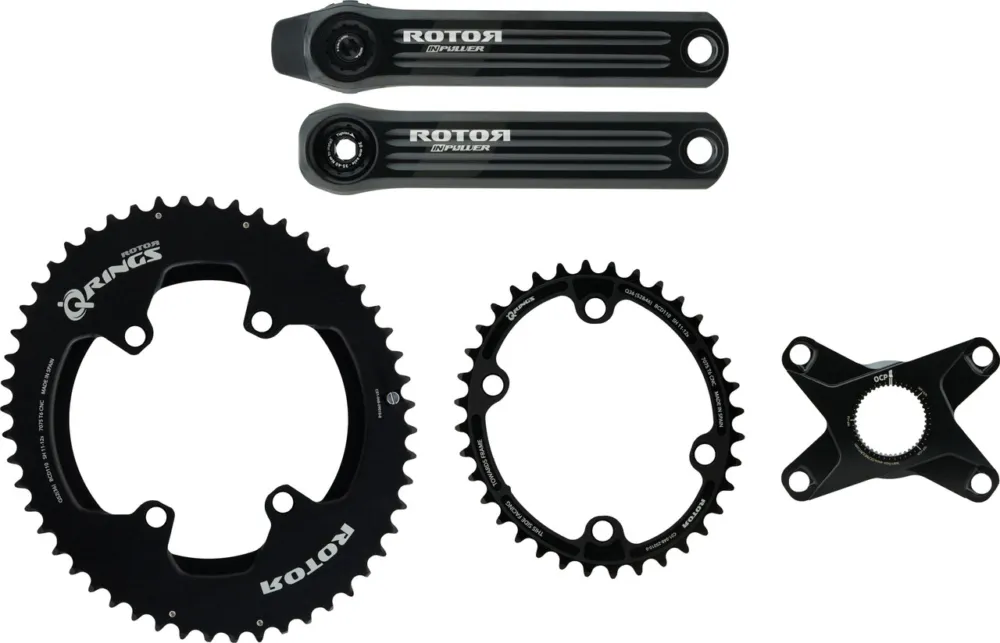 Rotor INpower Powermeter V3 Shimano 2x12 Q-Rings Kurbelgarnitur - black | 172,5 mm | 36-52 Top-Angebot