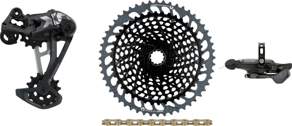 SRAM X01 Eagle 1x12-fach Upgrade-Kit mit Kassette - black - XX1 gold | SRAM XD | 14 Zähne | SRAM XD | 10-52 | ohne | ohne | ohne Expressversand