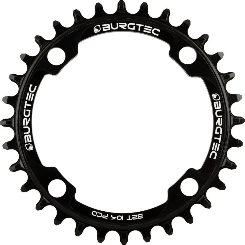 Burgtec 104 mm BCD Thick Thin Kettenblatt für Shimano - burgtec black | 32 | 32 Z Neue Kollektion