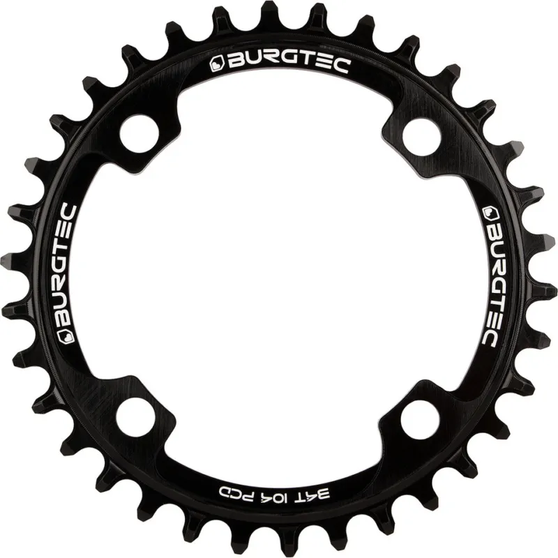 Versand Am Gleichen Tag Burgtec 104 mm BCD Thick Thin Kettenblatt für Shimano - burgtec black | 34 | 34 Z