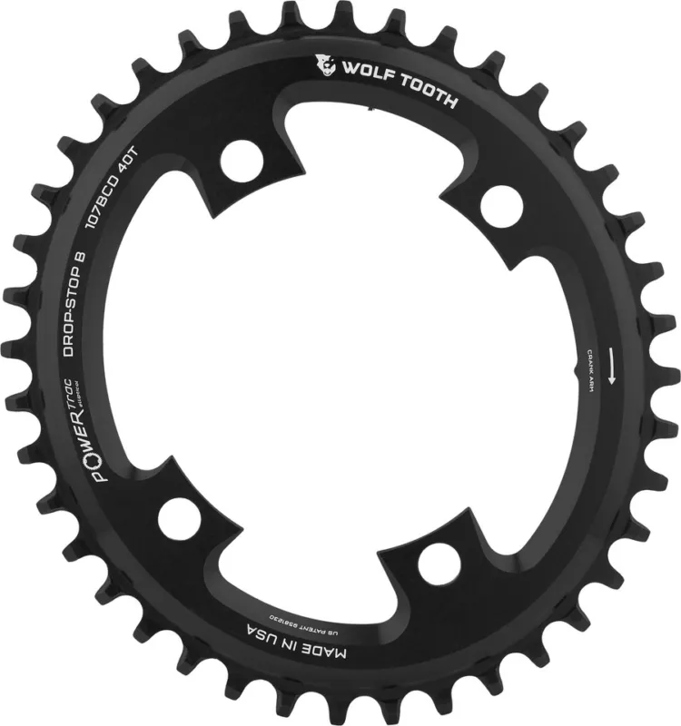 Preisreduziert Wolf Tooth Components Elliptical 107 BCD Kettenblatt für SRAM - black | 40 Z
