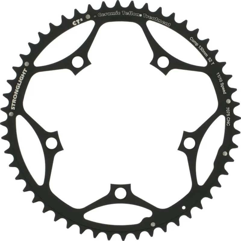 Rabatt Stronglight CT2 Road Kettenblatt 10-/11-fach, 5-Arm, 130 mm Lochkreis - schwarz | 38 Z