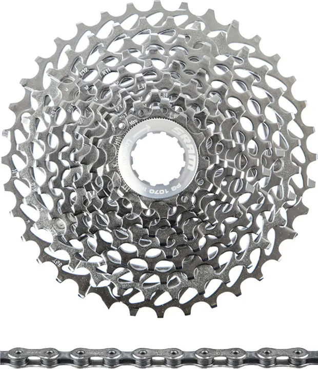 Ausverkauf SRAM Force/Rival/X9 PG-1070 Kassette + PC-1071 Kette 10-fach Verschleißset - silver | 114 | 11-28