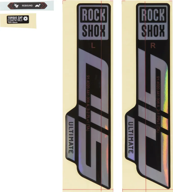 Kostenfreie Lieferung RockShox Aufklebersatz für SID Ultimate Modell 2021 - gloss black-gloss rainbow foil