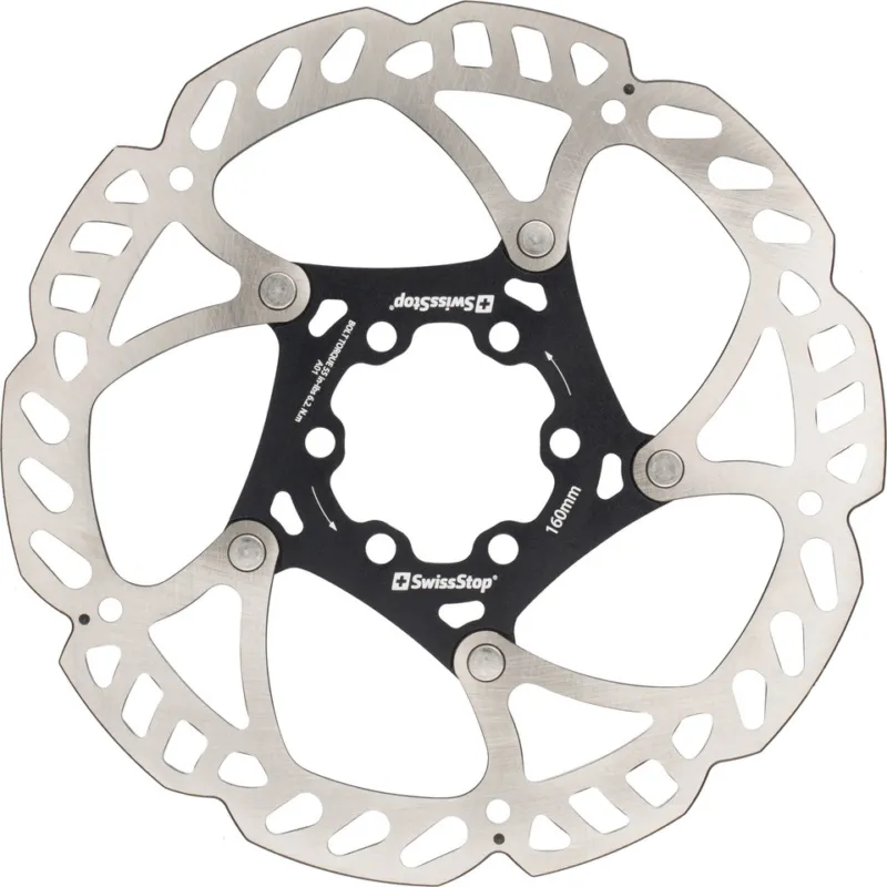 Swissstop Bremsscheibe Catalyst Pro 6-Loch 2-teilig - silver-black | 160 mm Gratis Versand