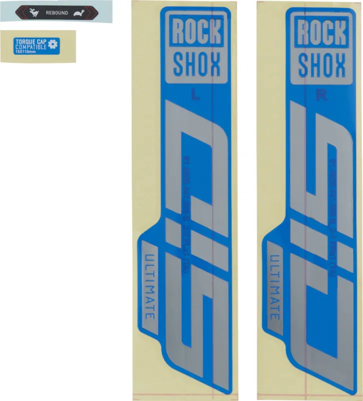 Preisreduziert RockShox Aufklebersatz für SID Ultimate Modell 2021 - gloss blue-gloss polar foil