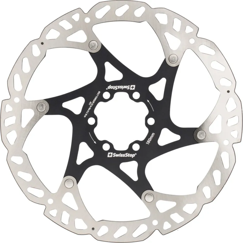 Bestpreis Swissstop Bremsscheibe Catalyst Pro 6-Loch 2-teilig - silver-black | 180 mm