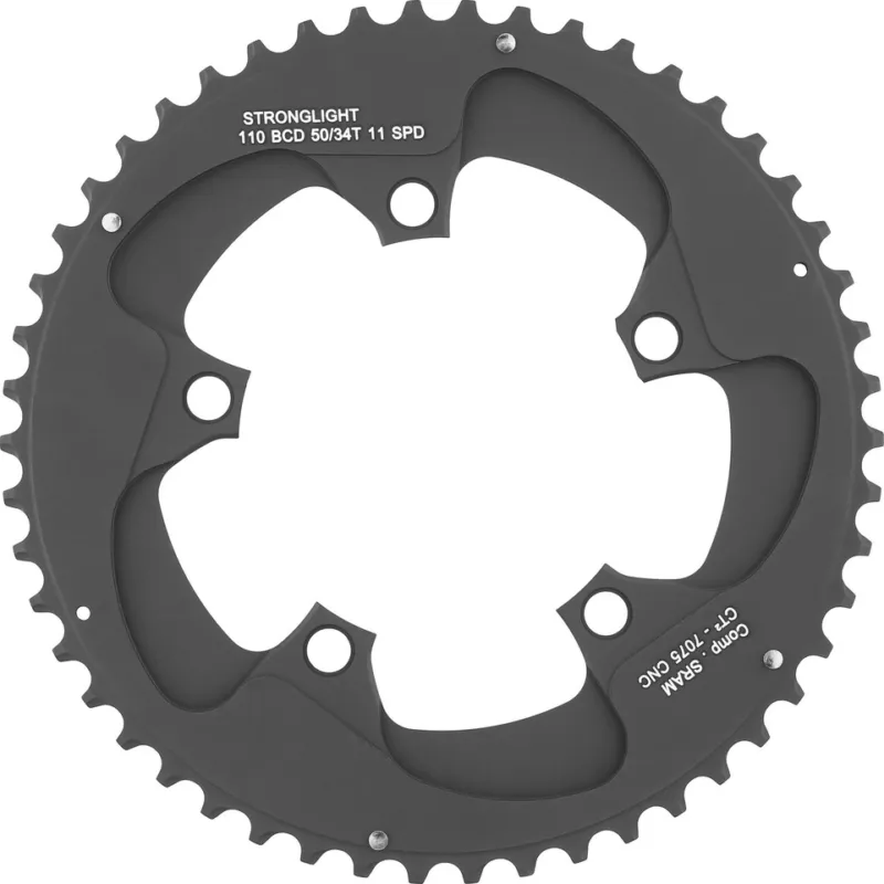 Top-Angebot Stronglight Kettenblatt SRAM Red 22 11-fach, 5-Arm, 110 mm Lochkreis - schwarz | 46 Zähne (x36)