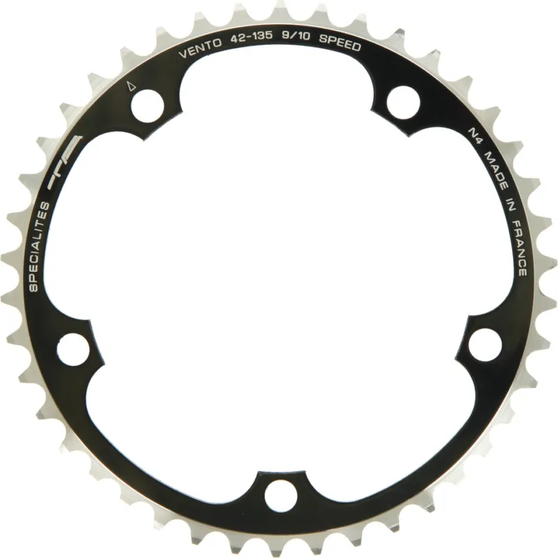 Garantierte Lieferung TA Kettenblatt Vento, Campagnolo 10-fach, 5-Arm, innen, 135 mm Lochkreis - silber | 42 Z