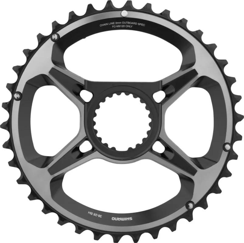 Echt Shimano XTR Kettenblatt FC-M9120-B2 12-fach - grau-schwarz | 38 Z
