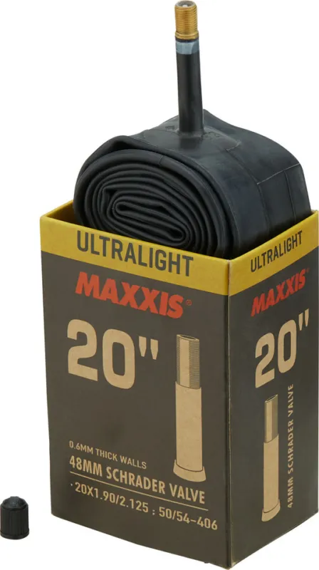 Highlight Maxxis UltraLight 20" Schlauch - schwarz | AV | 48-406 bis 54-406 | 48 mm