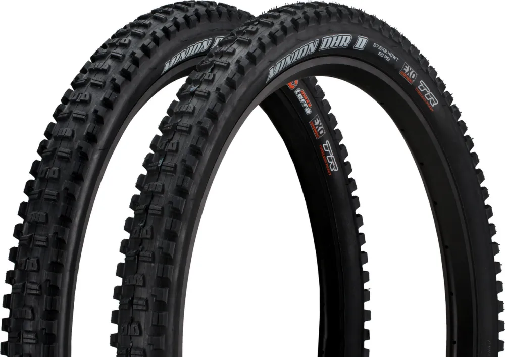 Rabatt Maxxis Minion DHR II 3C MaxxTerra EXO/Dual WT 27,5" Faltreifen 2er-Set - schwarz | 27.5 " | 61 mm | 61-584 | 2.4 "