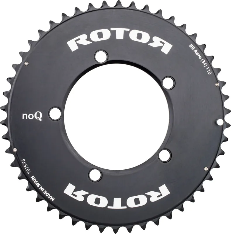 Nur Für Kurze Zeit Rotor Kettenblatt Road Aero, 5-Arm, noQ, 110 mm Lochkreis - schwarz | 52 Z