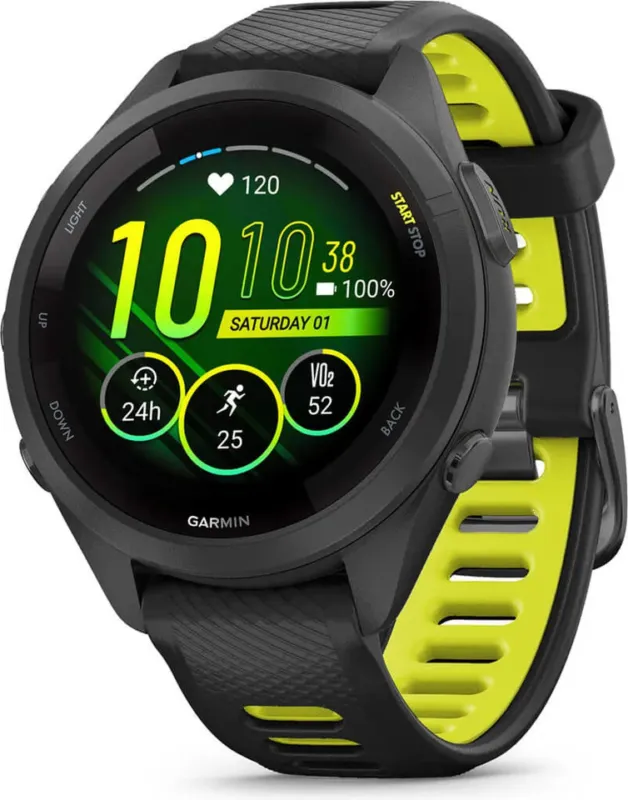 Garmin Forerunner 265S Smartwatch mit Schnellwechsel-Silikon-Armband 18 mm - schwarz Aktuell