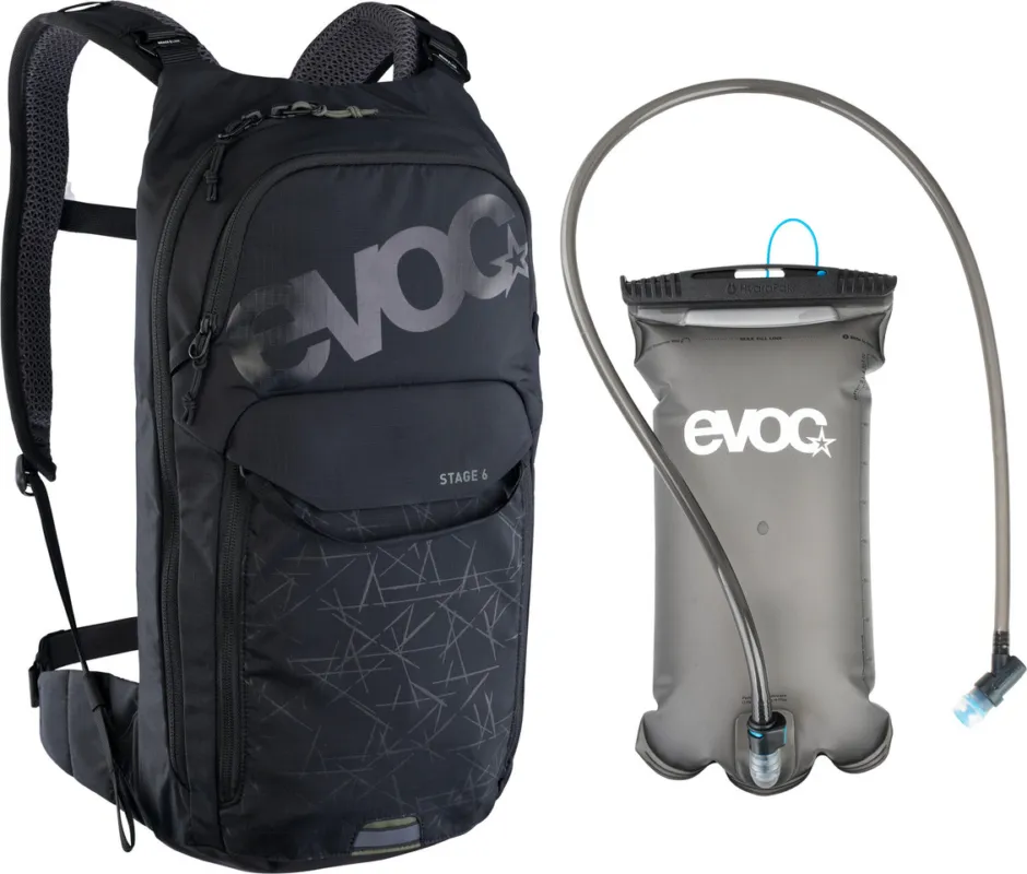 Neue Kollektion EVOC Stage 6 Rucksack + 2 L Trinkblase - black | 6000 ml