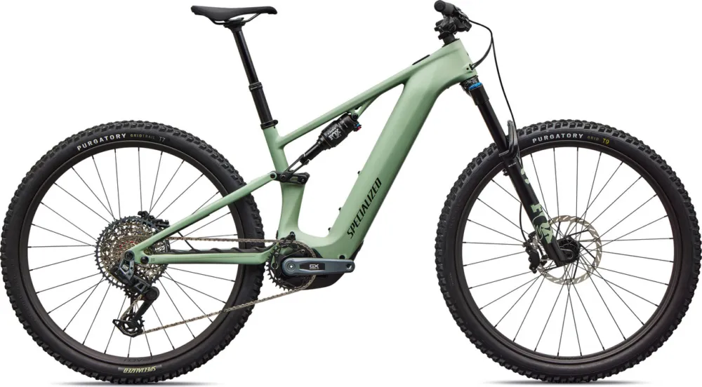 Specialized Turbo Levo R Expert Carbon 29" E-Mountainbike - satin pistachio-dark moss green | 44 mm | 140 mm | 160,0 mm | 29" | XS Highlight