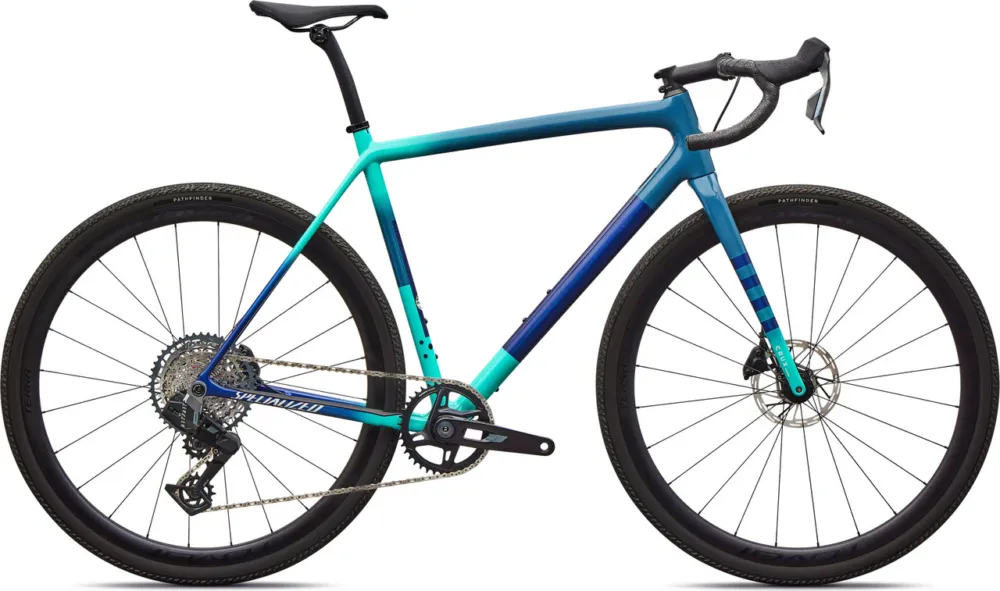 Specialized Crux Expert AXS 28" Carbon Gravelbike - grey blue lagoon blue dune white majesty blue | 28" | XS | 50 mm | 165,0 mm Billig