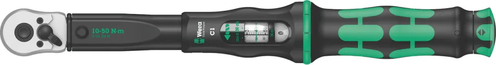 Preiswert Wera Click-Torque C 1 Drehmomentschlüssel mit Umschaltratsche - schwarz-grün | 10 - 50 Nm