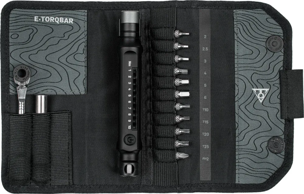 Jetzt Kaufen Topeak E-TorqBar Werkzeugset mit 1-10 Nm Drehmomentschlüssel - universal | 1 - 10 Nm
