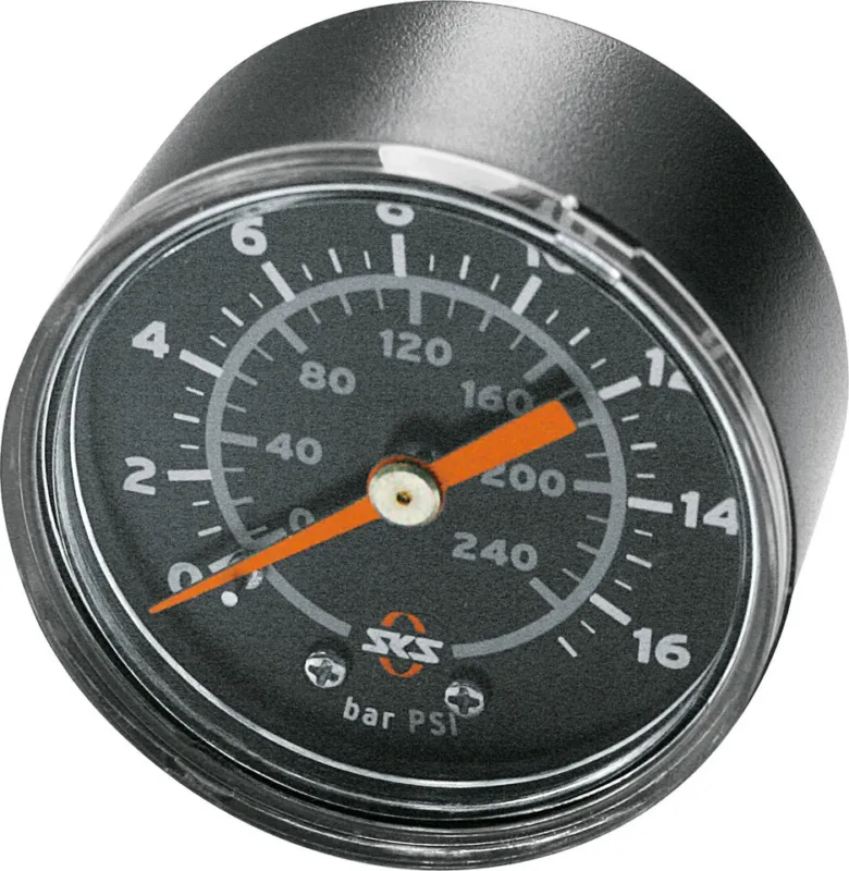 Ausverkauf SKS Manometer für Rennkompressor Standpumpe - schwarz