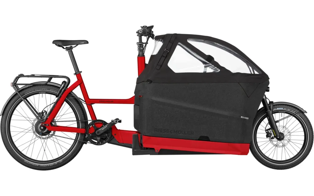 Riese & Müller Packster2 70 vario Box mit Kinderverdeck und Doppel-Kindersitz - Weiß Kostenfreie Lieferung
