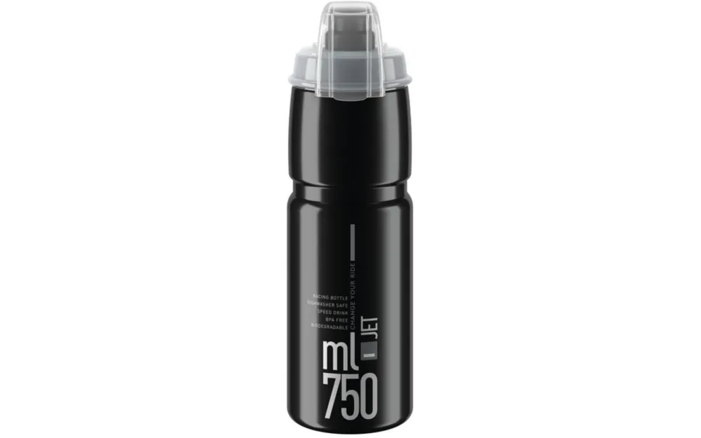 Elite Trinkflasche Jet Plus 750ml - Schwarz Echt
