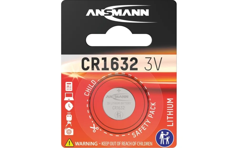 Batterie Knopfzelle CR1632 Ansmann, Lithium, 3 V, 120mAh Markenprodukt