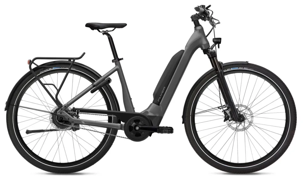 Neue Kollektion Flyer Upstreet5 5.20 - 630 Wh - 28 Zoll - Tiefeinsteiger - Anthrazit - Größe L