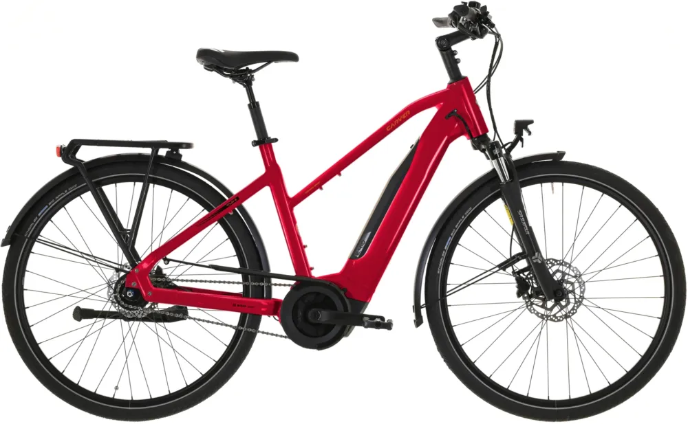 Carver Tour E.410 - 400 Wh - 28 Zoll - Trapez - 2026 - red/anthracite/orange - Größe 55 CM Knallerangebot