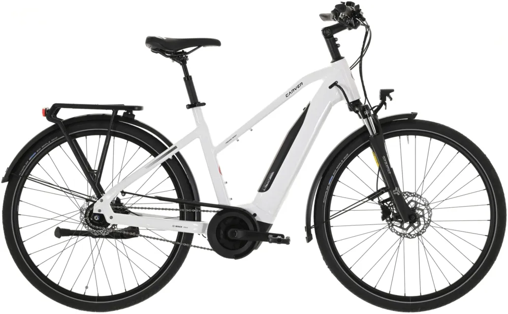 Aktuell Carver Tour E.410 - 400 Wh - 28 Zoll - Trapez - 2026 - white/black/anthracite - Größe 55 CM