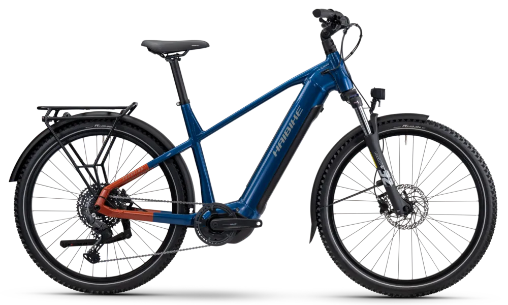 Haibike Trekking 4 - 720 Wh - 27,5 Zoll - Diamant - blue/orange/silver glänzend - Größe XL Schnäppchen