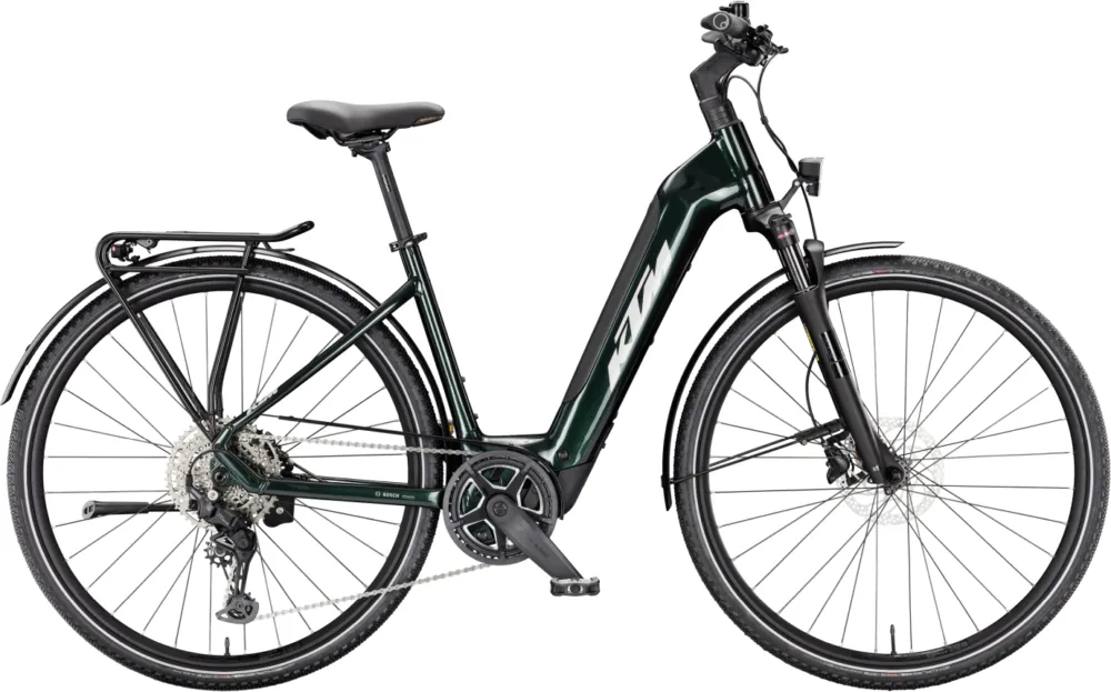 Echt KTM Macina Sport SX 20 - 400 Wh - 28 Zoll - Tiefeinsteiger - 2026 - Smaragd Black/Silver - Größe 51 CM