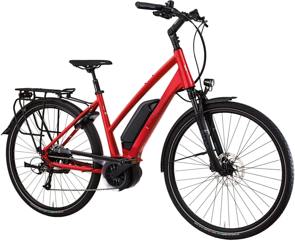 Garantierte Lieferung Gudereit ET-3 evo - 500 Wh - 28 Zoll - Trapez - Rot Glanz - Größe 50 CM