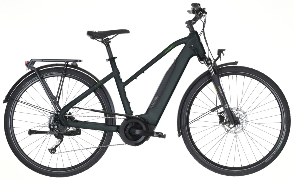 Carver Route E.410 - 500 Wh - 28 Zoll - Trapez - 2026 - dark grey/black/flat green - Größe 45 CM Nur Für Kurze Zeit
