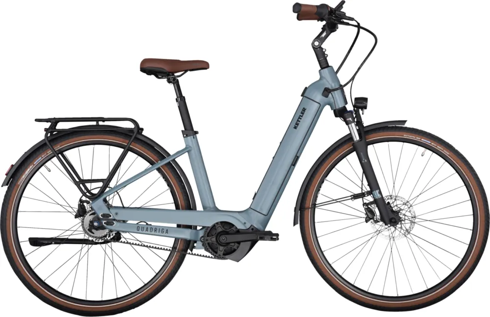 Kettler Quadriga P5 Belt FL - 625 Wh - 28 Zoll - Tiefeinsteiger - modern blue matt - Größe 43 CM Zertifiziert